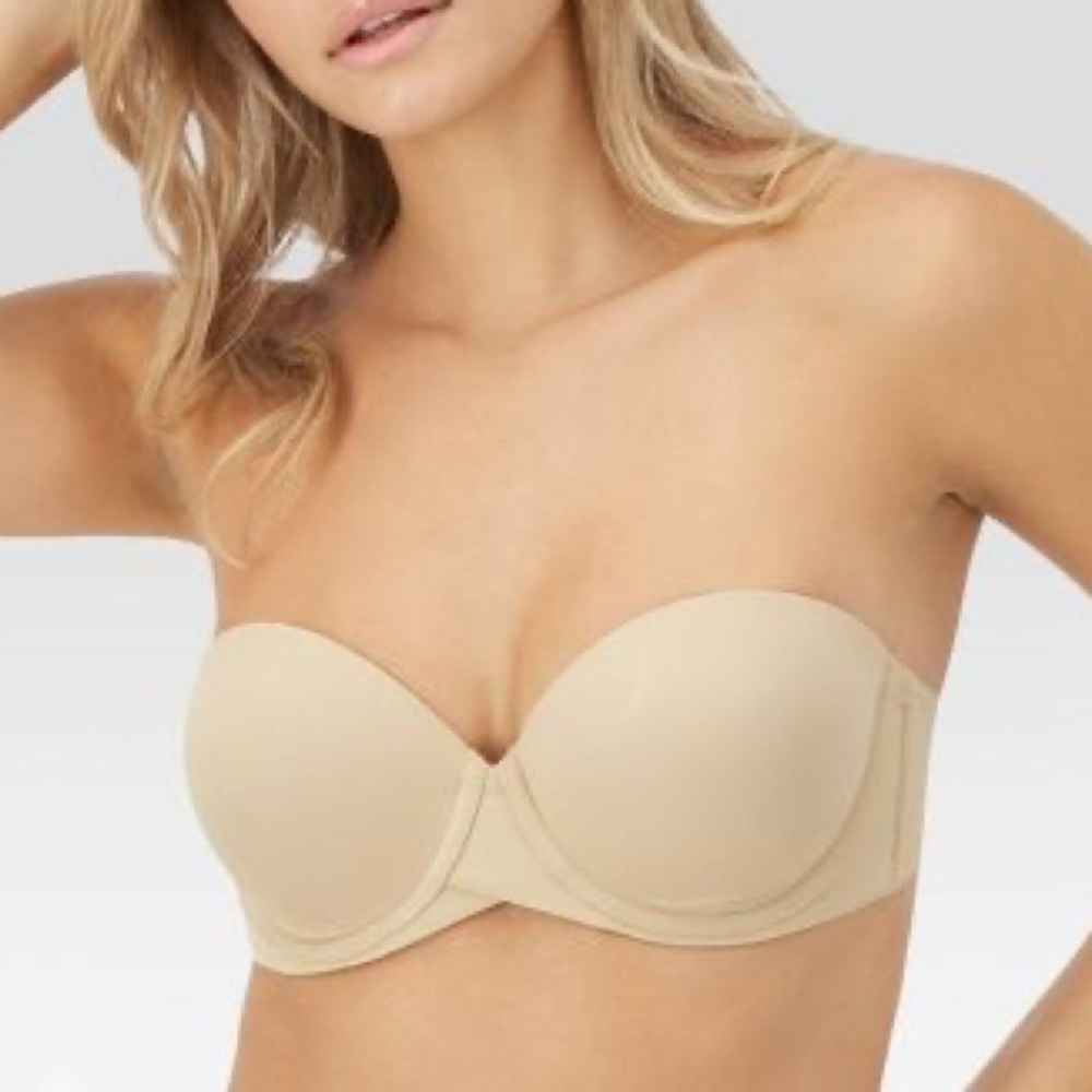 Maidenform Strapless Bandeau in Beige size 40DD New with Tags